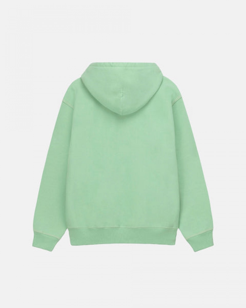 Green Men's Stussy Contrast Stitch Label Hood Sweatshirts Philippines | QIP-0393