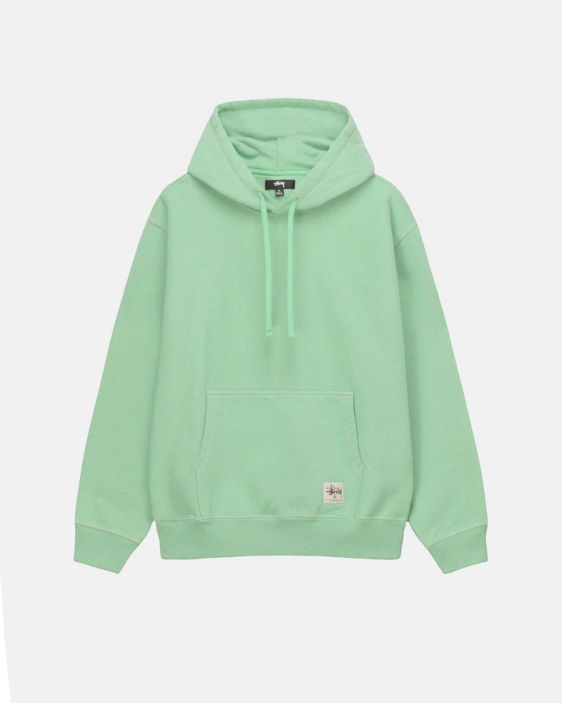 Green Men\'s Stussy Contrast Stitch Label Hood Sweatshirts Philippines | QIP-0393