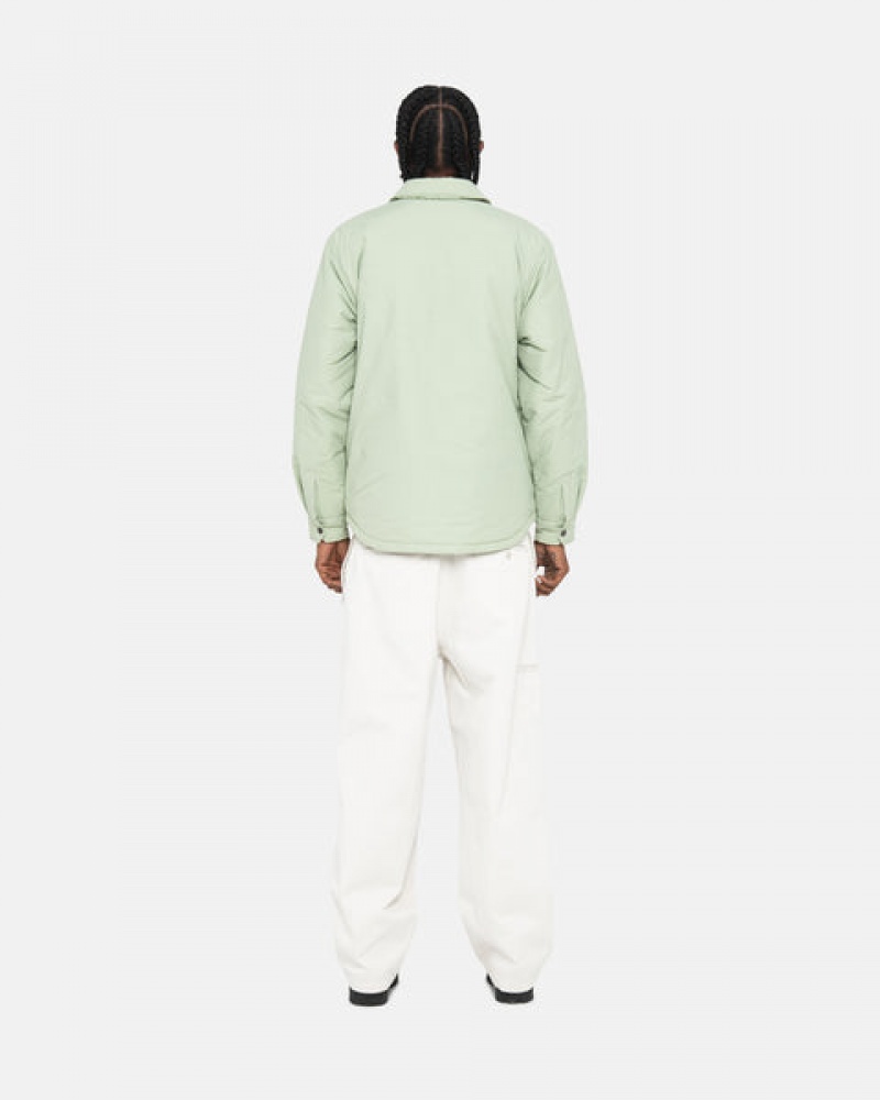 Green Men's Stussy Padded Tech Over Shirts Philippines | OYX-6015