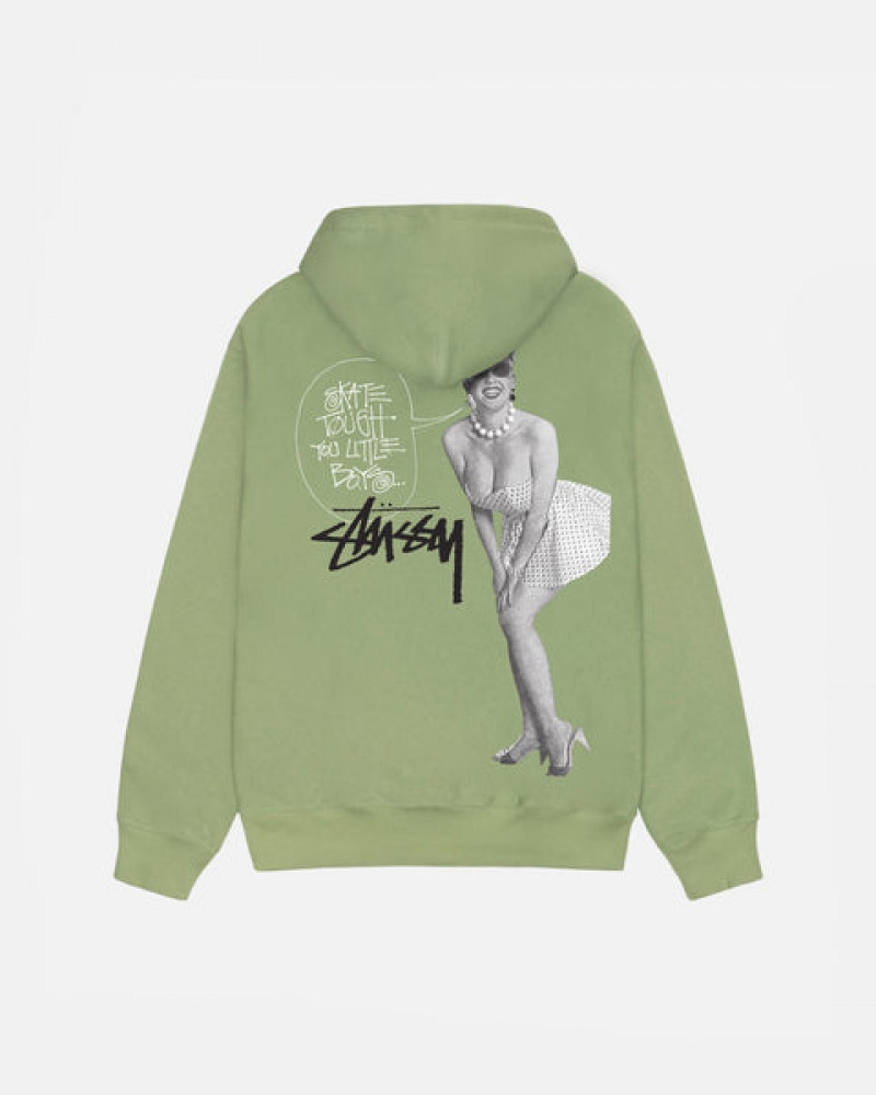 Green Men's Stussy Skate Tough Zip Hoodie Philippines | NXC-0871