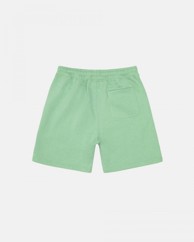 Green Men's Stussy Stock Logo Sweatshort Shorts Philippines | LFC-3277