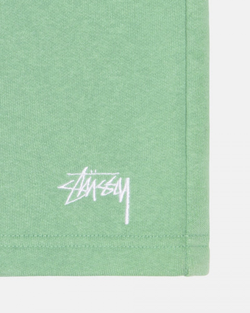 Green Men's Stussy Stock Logo Sweatshort Shorts Philippines | LFC-3277