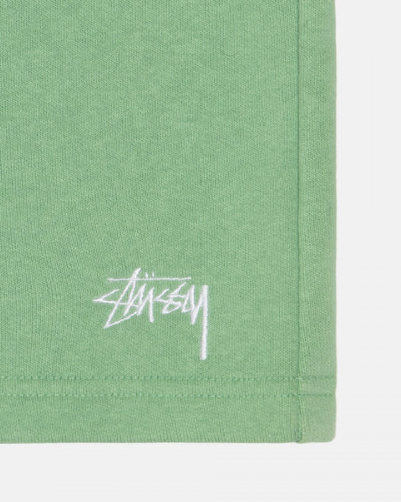 Green Men's Stussy Stock Logo Sweatshort Shorts Philippines | LFC-3277