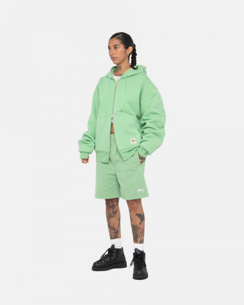 Green Men's Stussy Stock Logo Sweatshort Shorts Philippines | LFC-3277