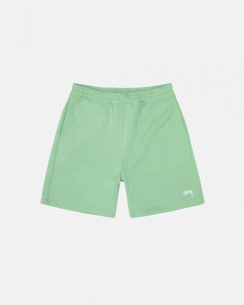 Green Men\'s Stussy Stock Logo Sweatshort Shorts Philippines | LFC-3277