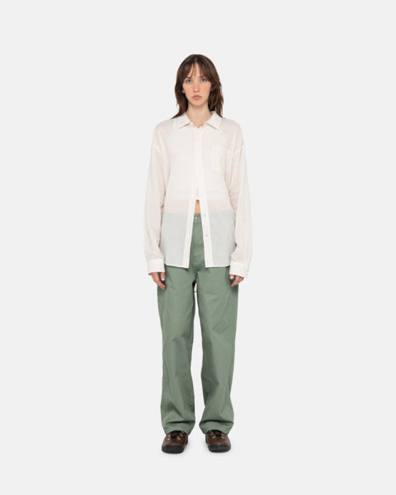 Green Men's Stussy Workgear Trouser Twill Pants Philippines | KCD-7497