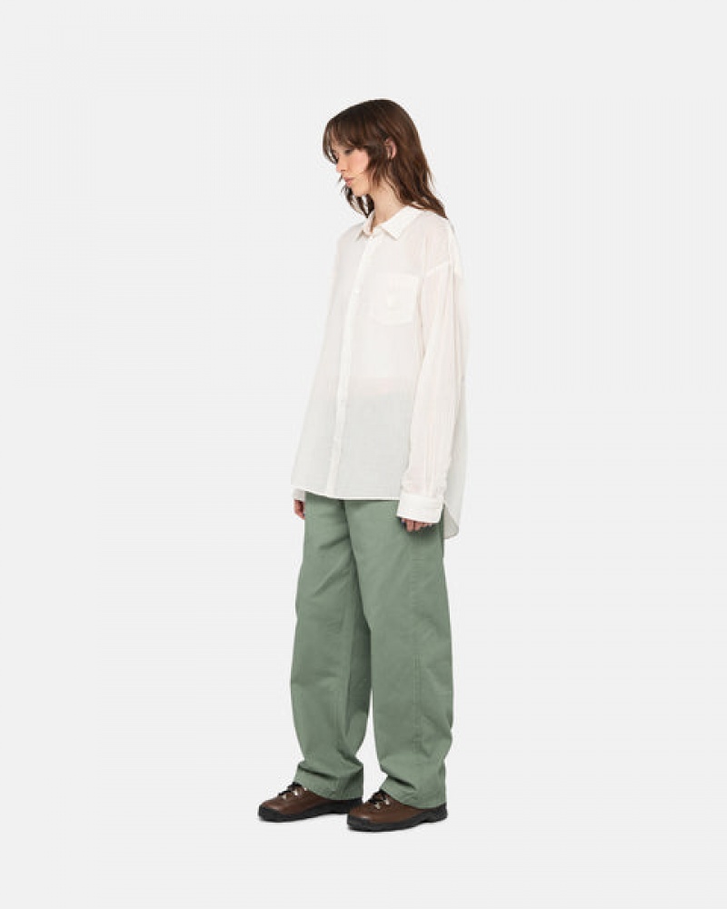 Green Men's Stussy Workgear Trouser Twill Pants Philippines | KCD-7497