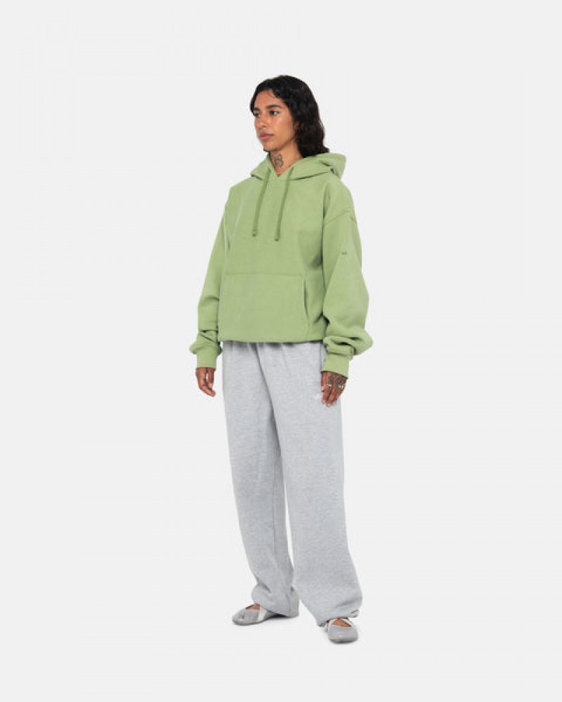 Green Women's Stussy Back Hood Applique Hood Sweatshirts Philippines | ATU-4502