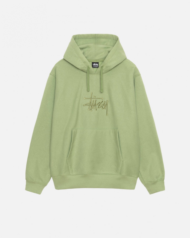 Green Women\'s Stussy Basic Applique Hood Sweatshirts Philippines | RIN-7222