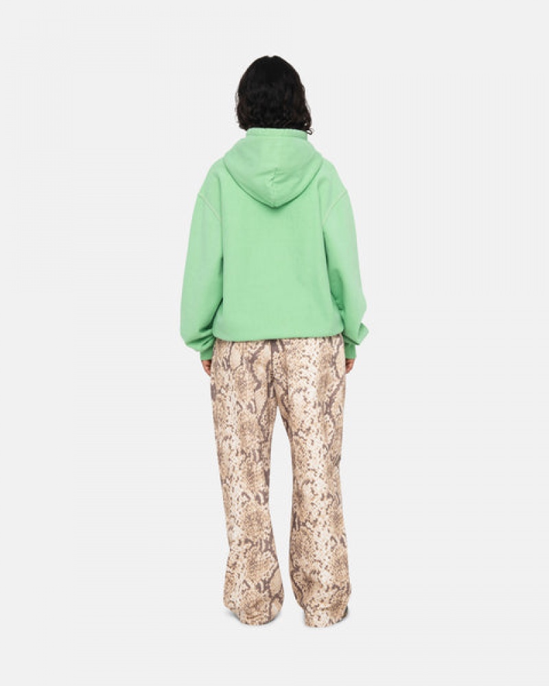 Green Women's Stussy Contrast Stitch Label Hood Sweatshirts Philippines | DKV-6255