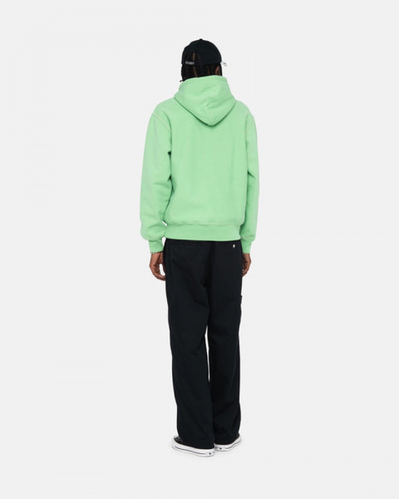 Green Women's Stussy Contrast Stitch Label Hood Sweatshirts Philippines | DKV-6255