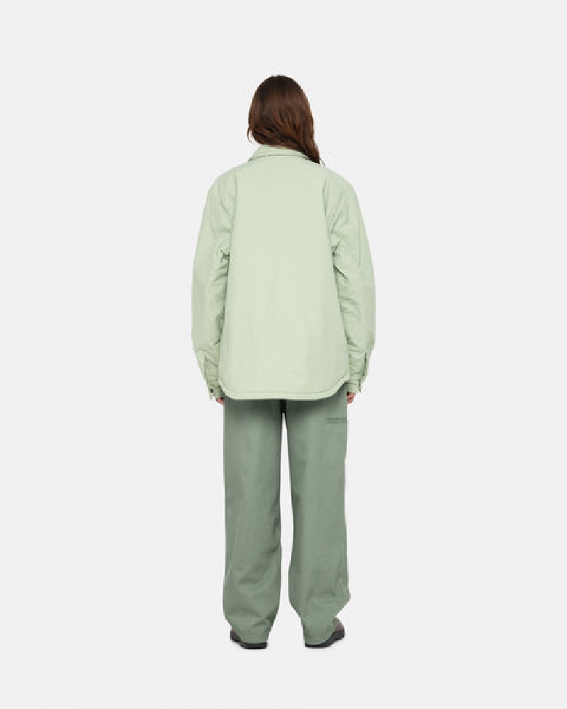 Green Women's Stussy Padded Tech Over Shirts Philippines | OUI-7409