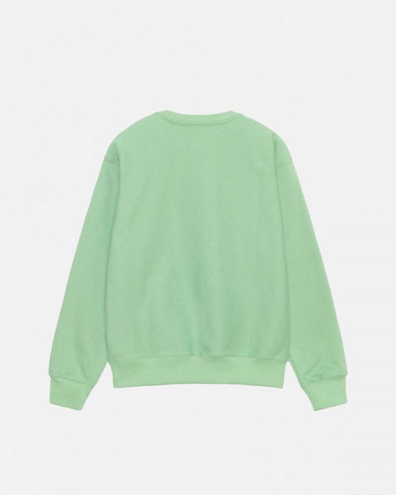 Green Women's Stussy Stock Logo Crew Sweatshirts Philippines | GIB-4039