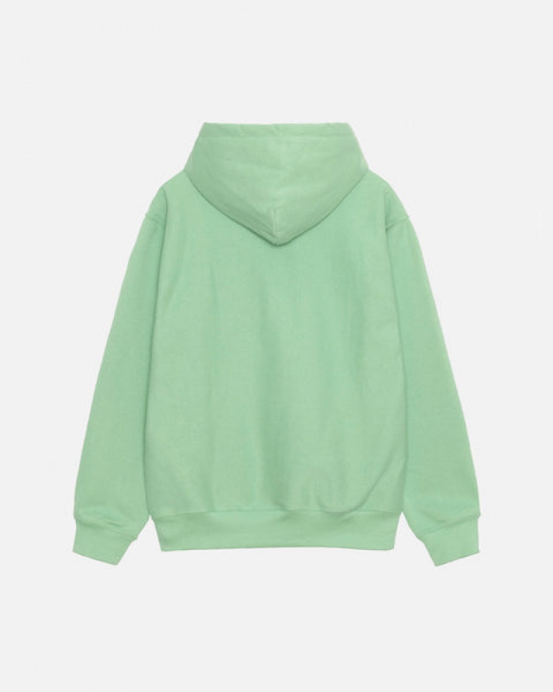 Green Women's Stussy Stock Logo Hood Sweatshirts Philippines | QOX-4811