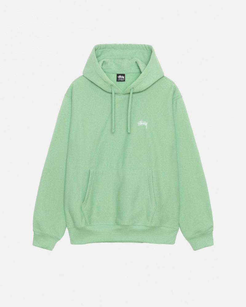 Green Women\'s Stussy Stock Logo Hood Sweatshirts Philippines | QOX-4811