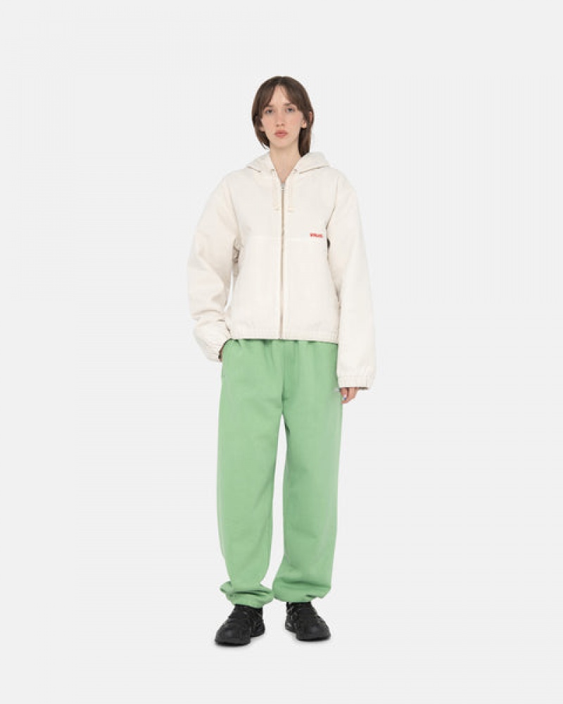 Green Women's Stussy Stock Logo Sweatpants Philippines | WZE-0608