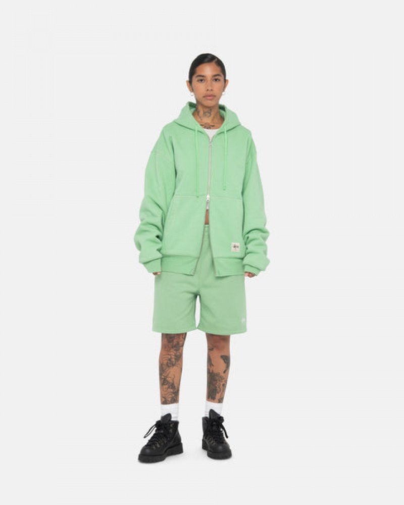 Green Women's Stussy Stock Logo Sweatshorts Philippines | HOA-4234