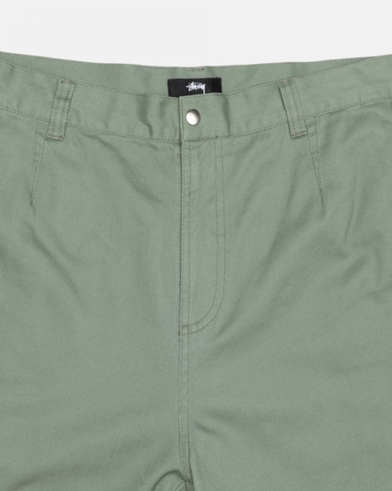 Green Women's Stussy Workgear Trouser Twill Pants Philippines | EXO-3243