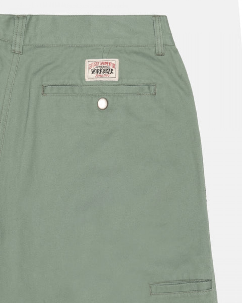 Green Women's Stussy Workgear Trouser Twill Pants Philippines | EXO-3243