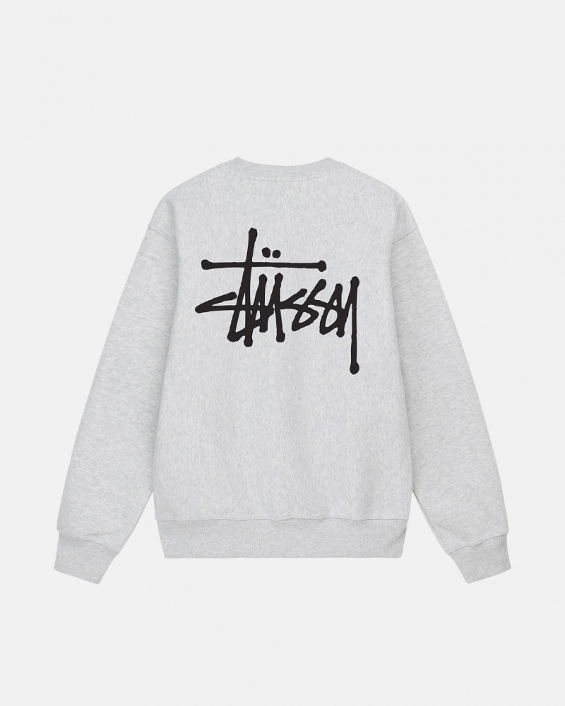 Grey Men\'s Stussy Basic Stussy Crew Sweatshirts Philippines | JUS-0142