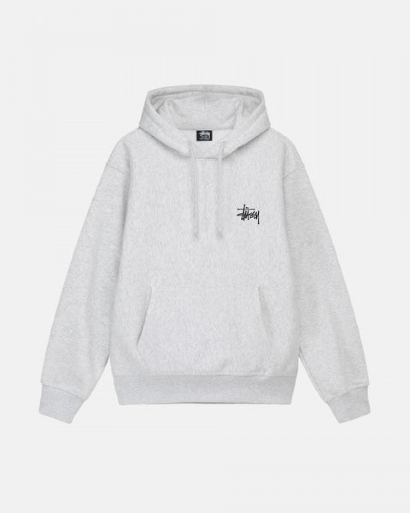 Grey Men's Stussy Basic Stussy Hoodie Philippines | ESS-0114