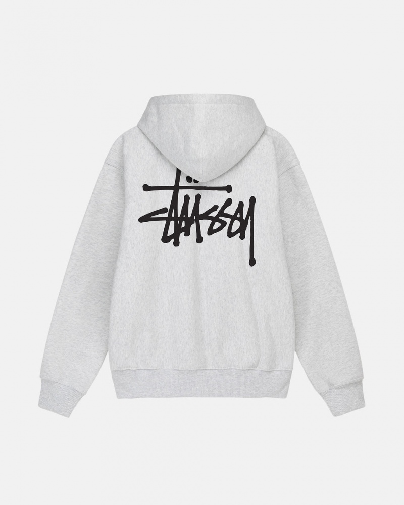 Grey Men\'s Stussy Basic Stussy Hoodie Philippines | ESS-0114