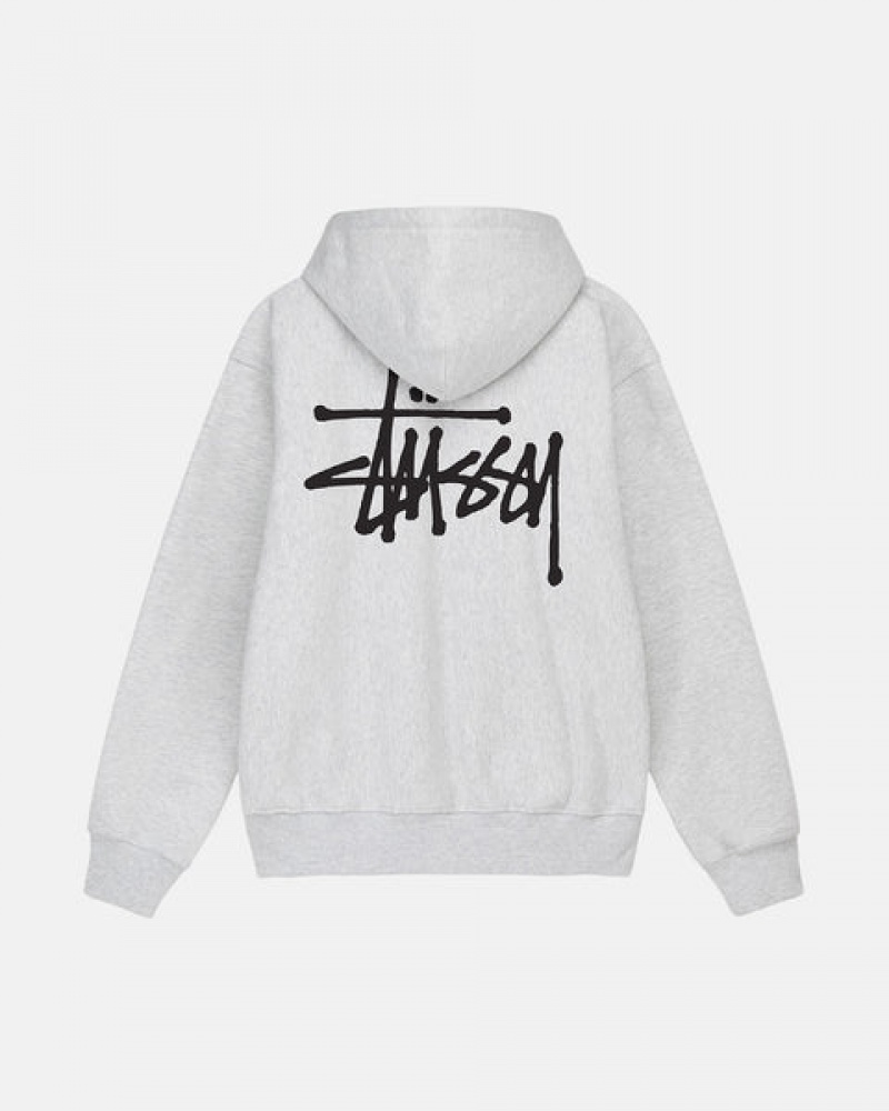 Grey Men's Stussy Basic Stussy Zip Hoodie Philippines | IGU-1146