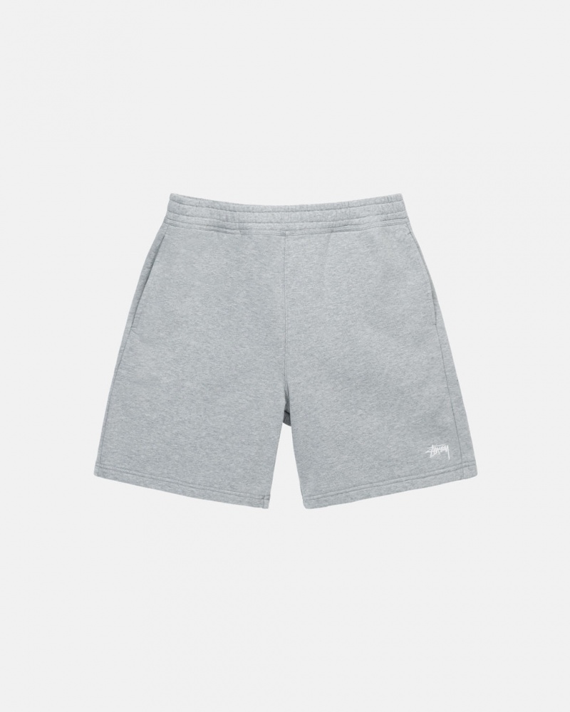 Grey Men\'s Stussy Stock Logo Sweat Short Sweatshorts Philippines | NLJ-1903