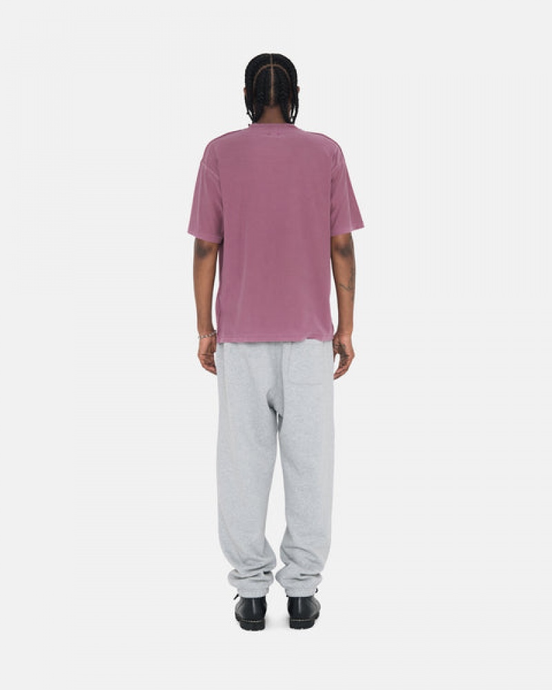 Grey Men's Stussy Stock Logo Sweatpants Philippines | TUL-4512