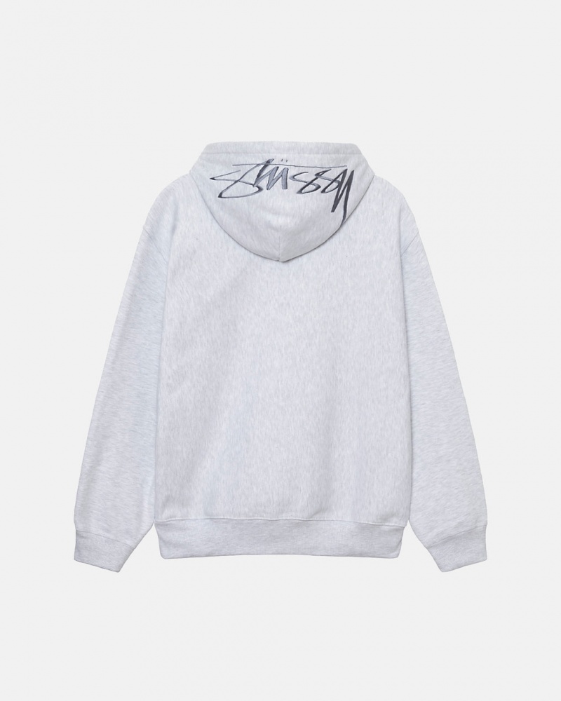 Grey Women\'s Stussy Back Hood Applique Hoodie Philippines | TGY-9413