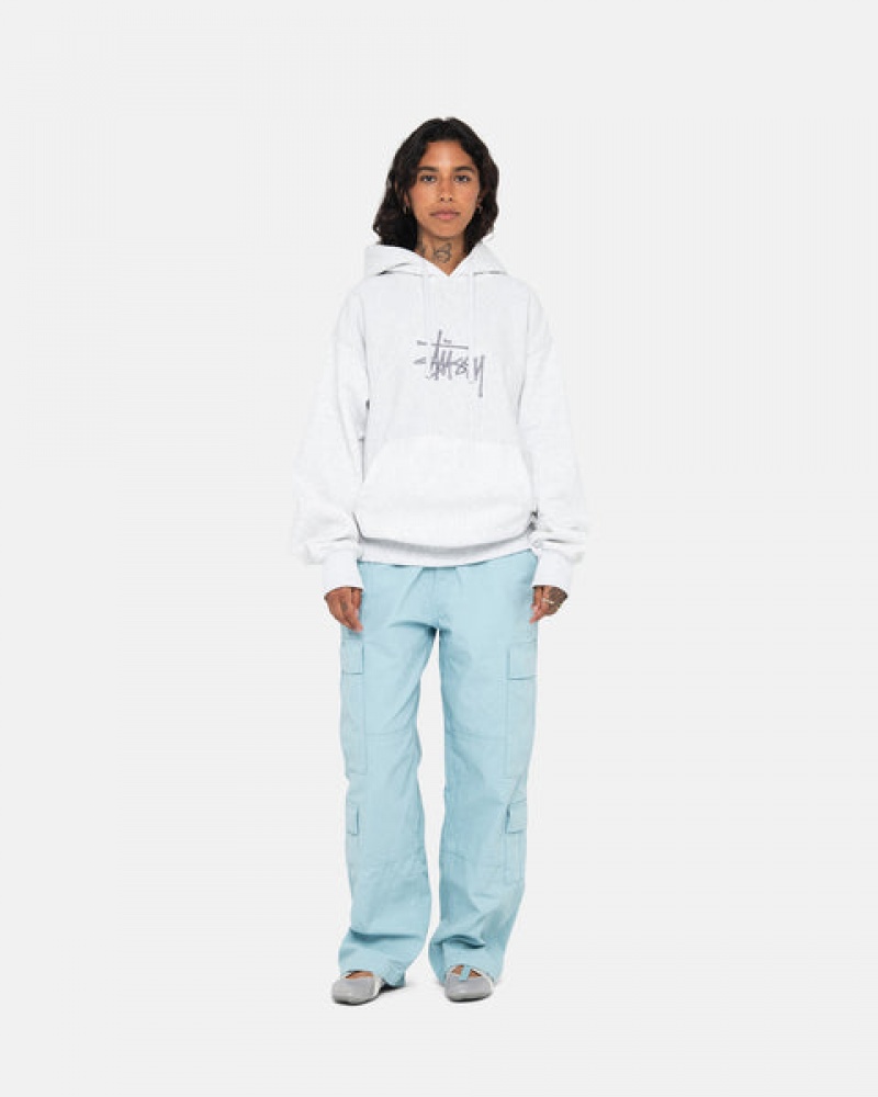 Grey Women's Stussy Basic Applique Hoodie Philippines | PLQ-6466