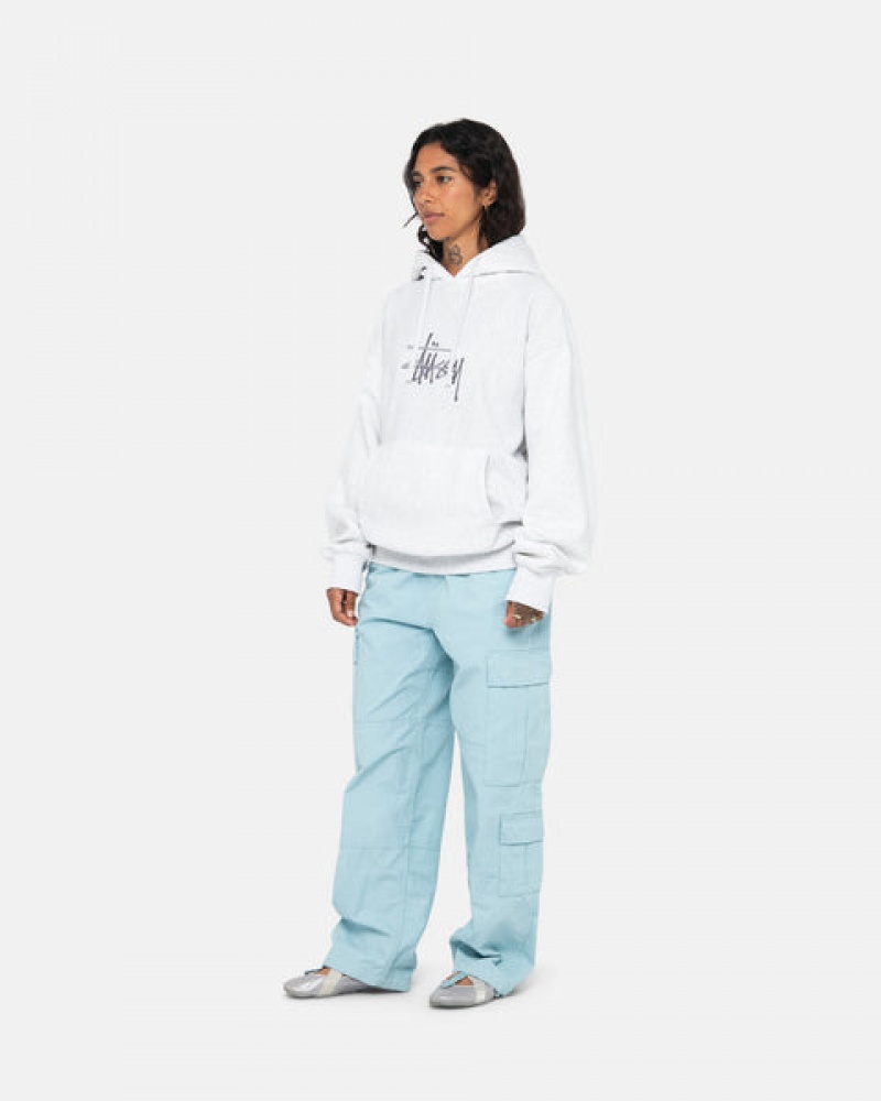 Grey Women's Stussy Basic Applique Hoodie Philippines | PLQ-6466