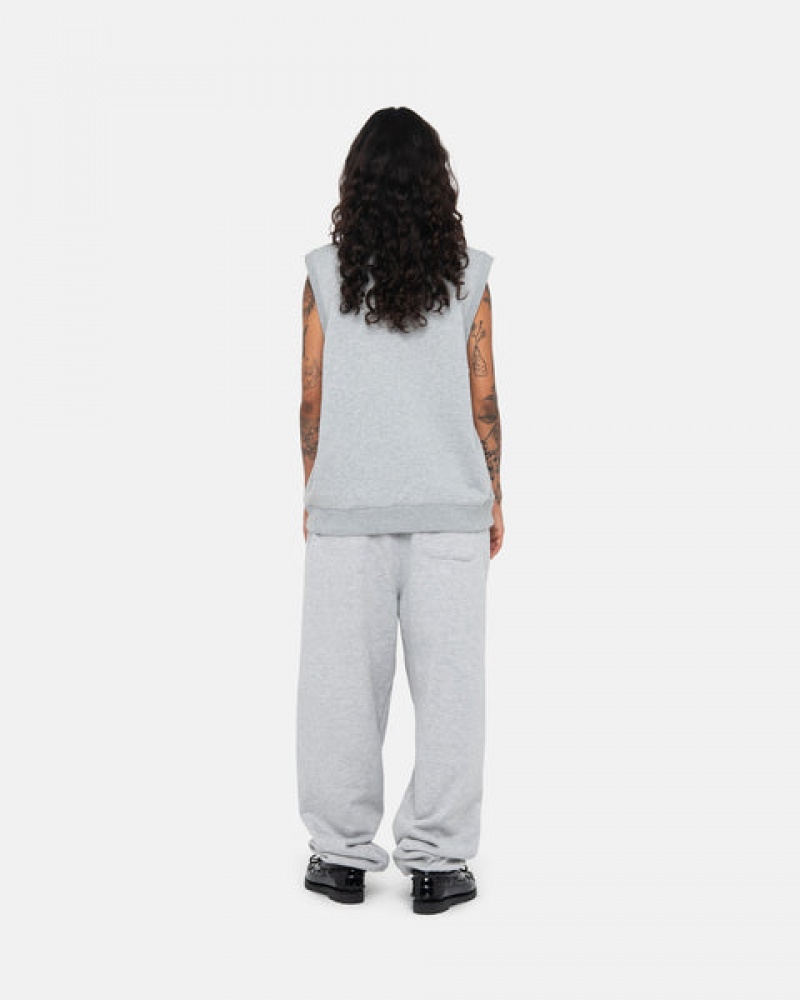 Grey Women's Stussy Stock Fleece Vest Sweatshirts Philippines | XTY-3629