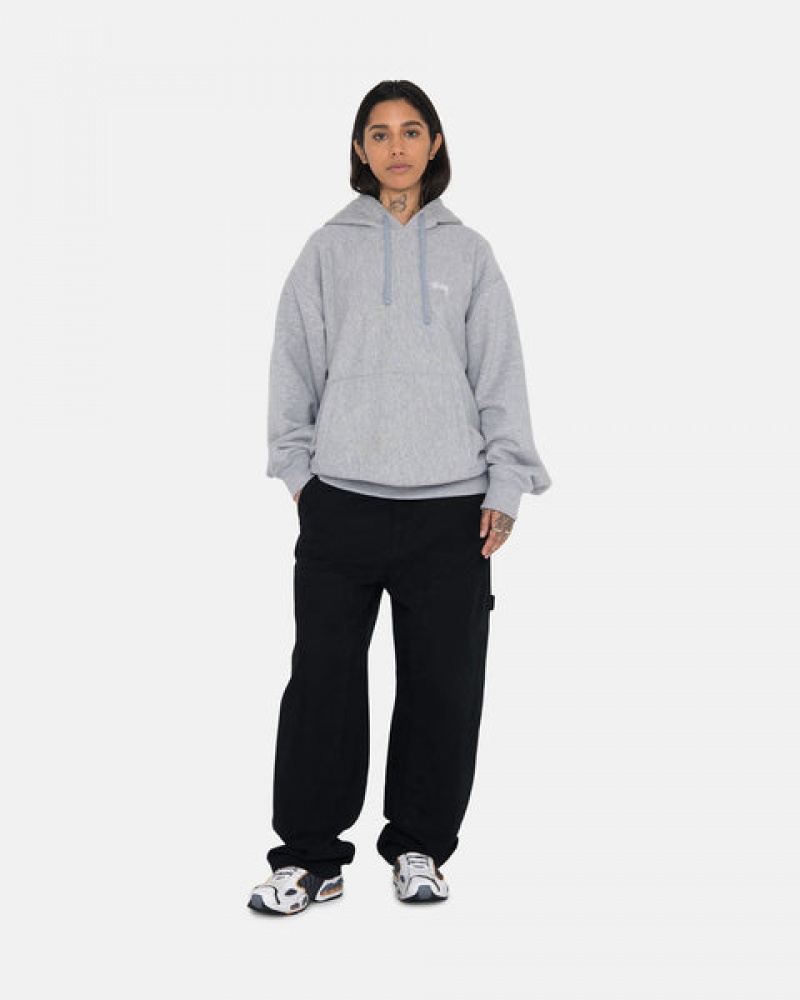 Grey Women's Stussy Stock Logo Hoodie Philippines | WNS-3046