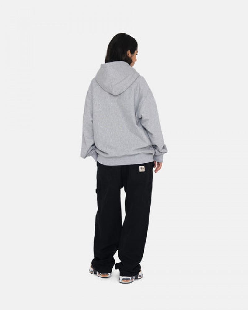 Grey Women's Stussy Stock Logo Hoodie Philippines | WNS-3046