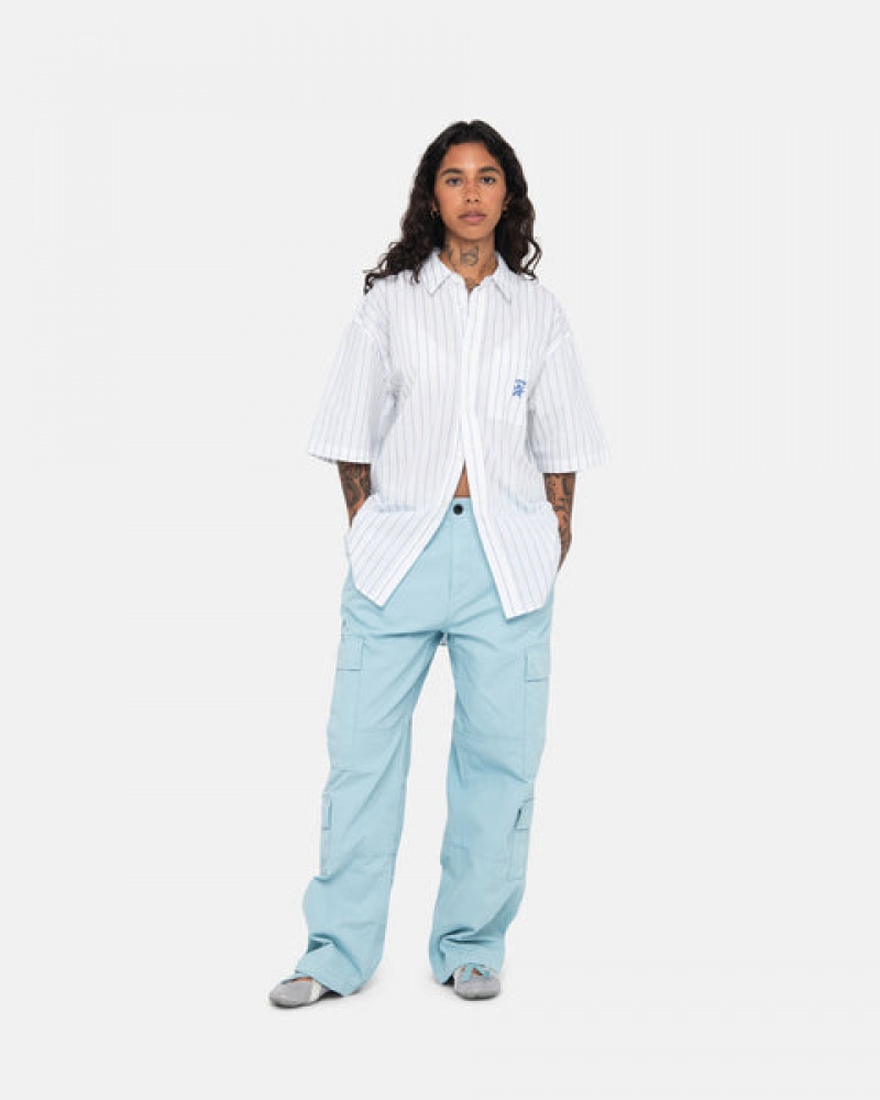 Light Blue Men's Stussy Surplus Cargo Ripstop Pants Philippines | YCX-4952