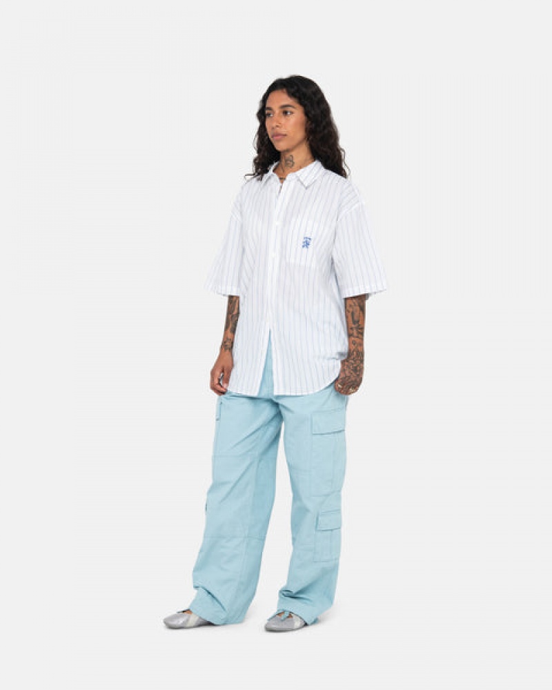 Light Blue Men's Stussy Surplus Cargo Ripstop Pants Philippines | YCX-4952