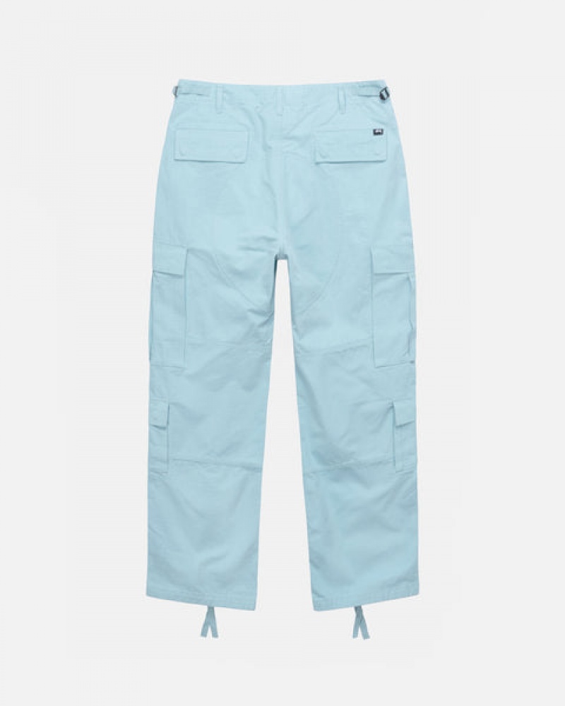 Light Blue Men's Stussy Surplus Cargo Ripstop Pants Philippines | YCX-4952