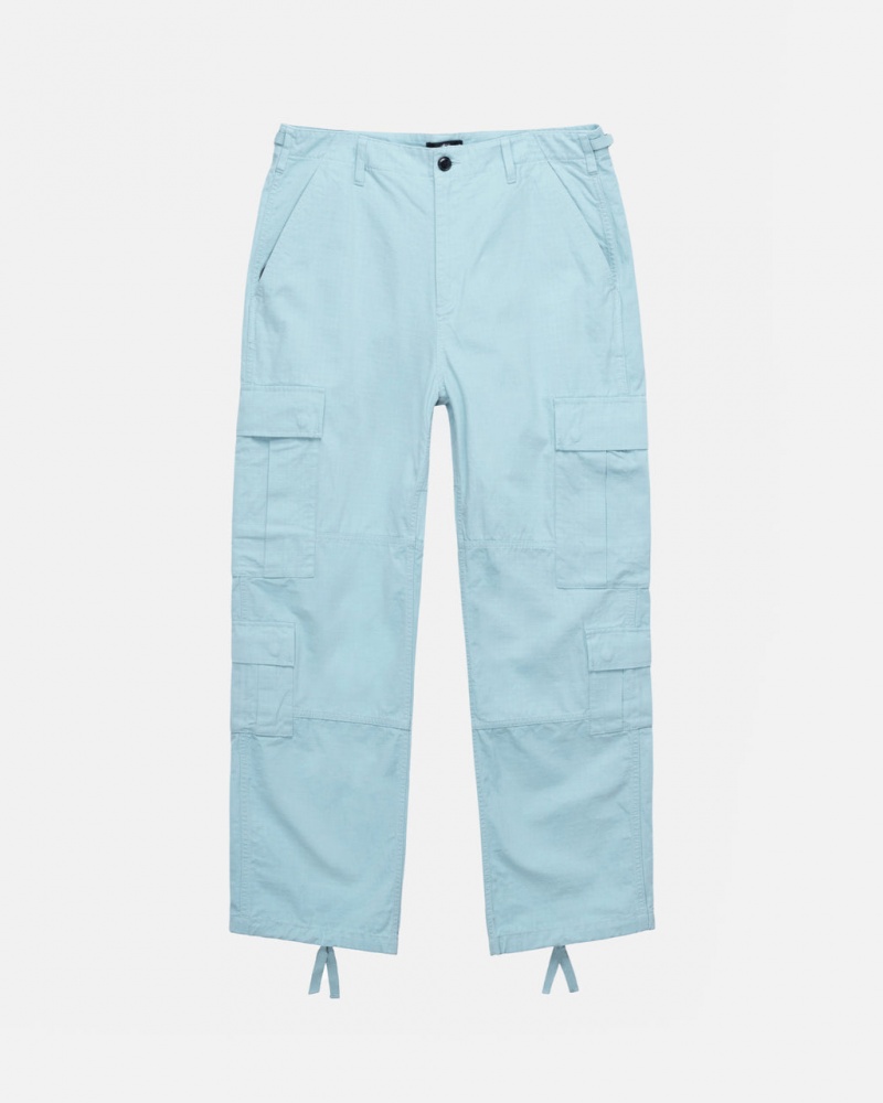 Light Blue Men\'s Stussy Surplus Cargo Ripstop Pants Philippines | YCX-4952