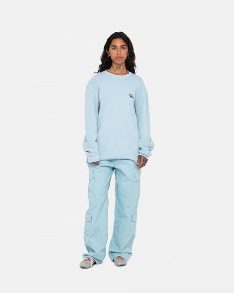 Light Blue Women's Stussy Basic Stock Ls Thermal Tops Philippines | CQC-8309