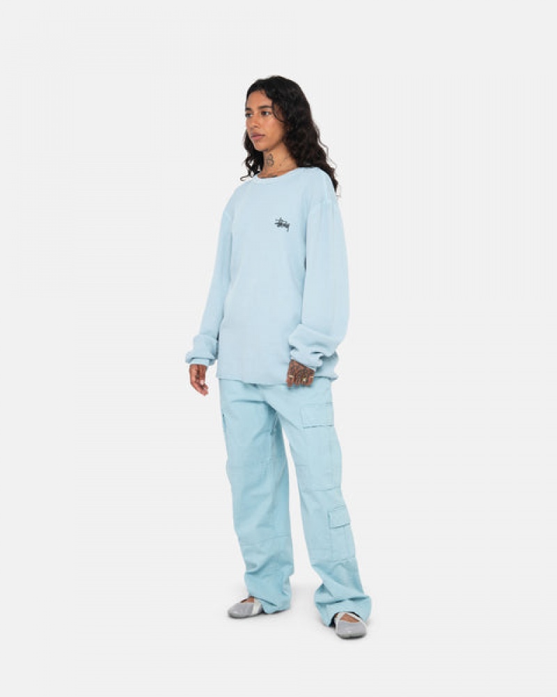 Light Blue Women's Stussy Basic Stock Ls Thermal Tops Philippines | CQC-8309