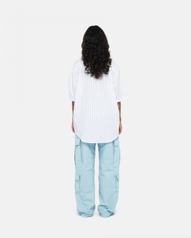 Light Blue Women's Stussy Surplus Cargo Ripstop Pants Philippines | RTB-6586