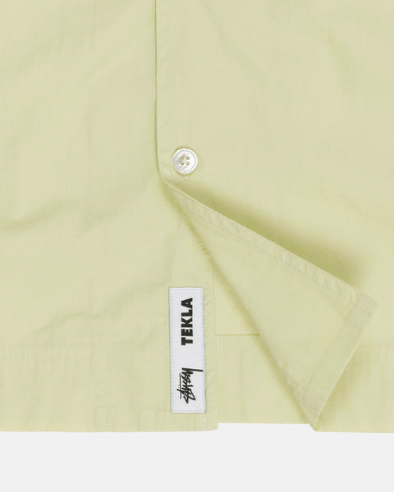 Light Green Men's Stussy Tekla Poplin Pyjama Shirts Philippines | BJO-0872