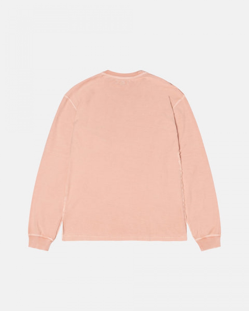 Light Pink Men's Stussy Lazy Ls Tees Philippines | DVX-7874