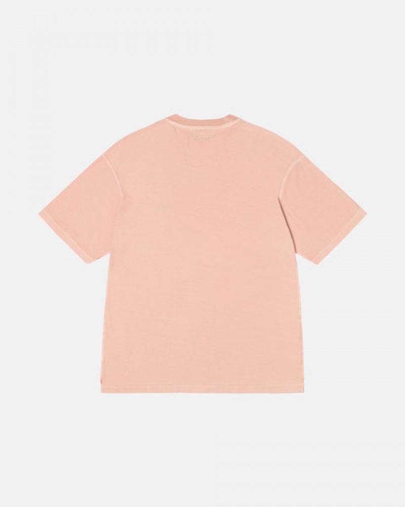 Light Pink Men's Stussy Pig. Dyed Inside Out Crew Tees Philippines | YZP-7234