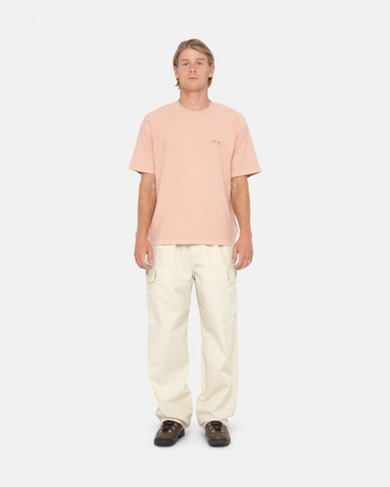 Light Pink Men's Stussy Pig. Dyed Inside Out Crew Tees Philippines | YZP-7234