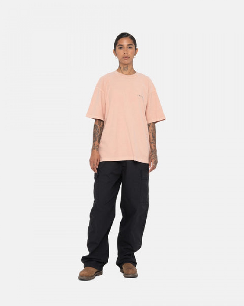 Light Pink Men's Stussy Pig. Dyed Inside Out Crew Tees Philippines | YZP-7234