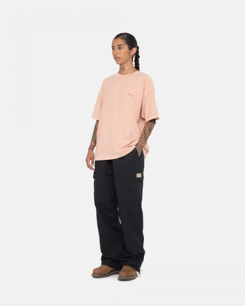 Light Pink Men's Stussy Pig. Dyed Inside Out Crew Tees Philippines | YZP-7234