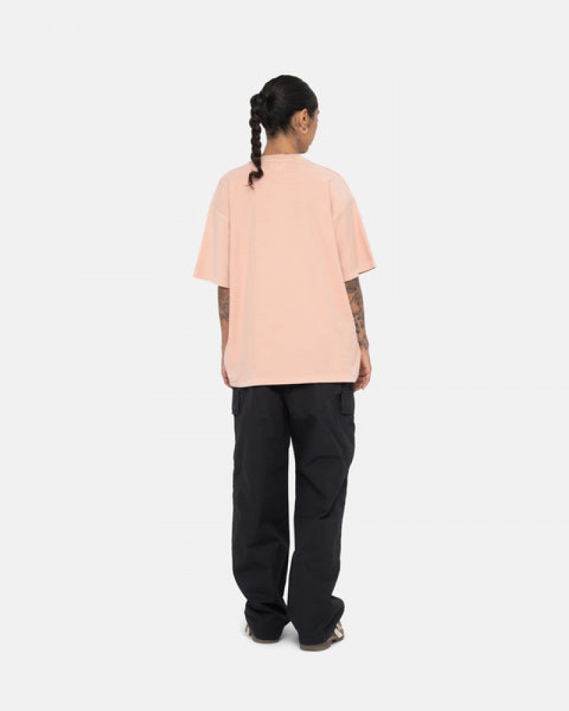 Light Pink Men's Stussy Pig. Dyed Inside Out Crew Tees Philippines | YZP-7234