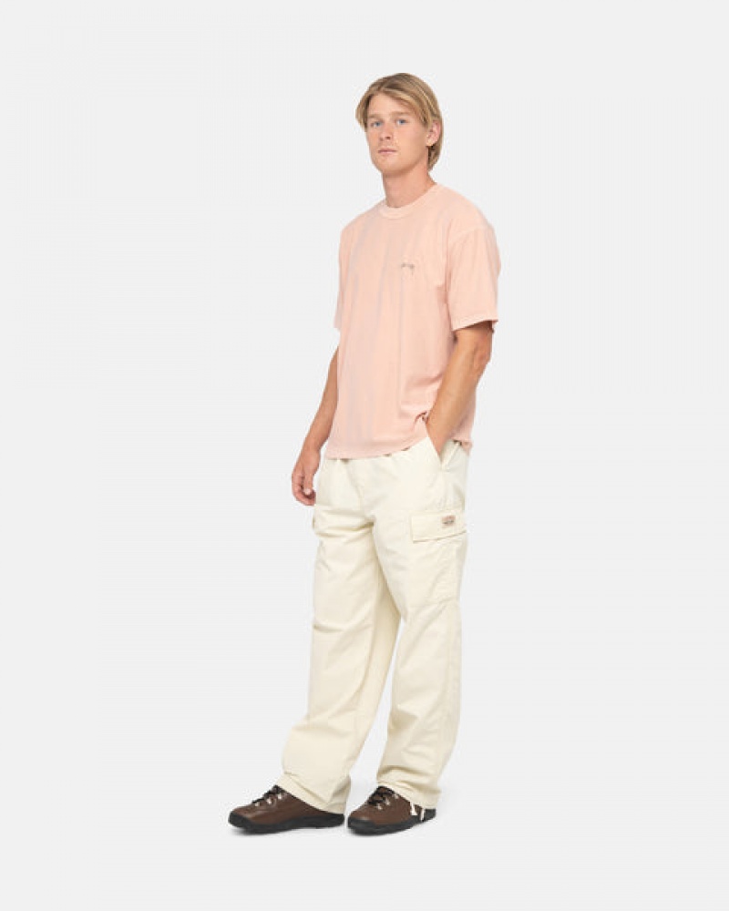 Light Pink Men's Stussy Pig. Dyed Inside Out Crew Tops Philippines | GDK-0387